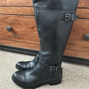 Gianna Bini knee high black boots size womens 7M